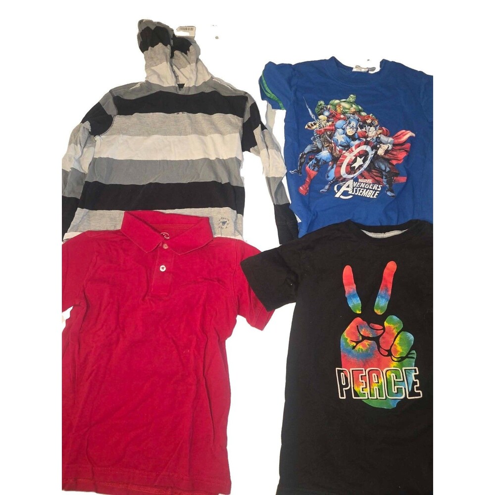 Lot of 4 Shirts Boys Size Small Tops Casual School Outdoors Multiple Brands